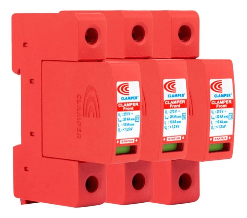 kit 3 Dispositivo de Proteção Contra Surtos Elétricos (DPS) Clamper 20KA 275V