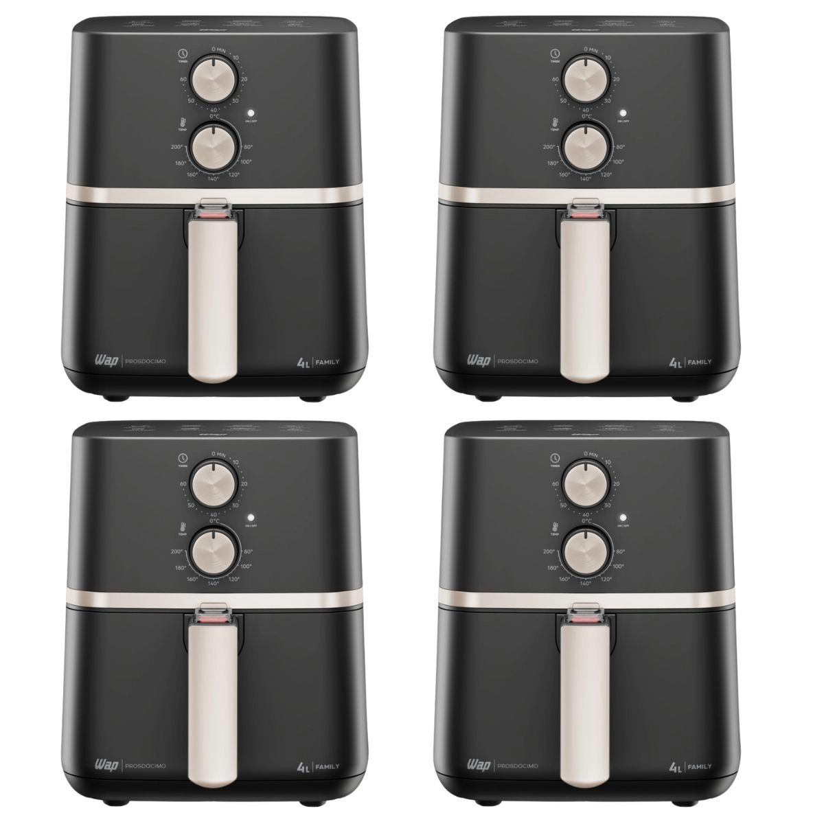 Kit com 4 Fritadeira Elétrica Air Fryer FAMILY 4 Litros WAP  Kit com 4 Fritadeira Elétrica Air Fryer FAMILY 4 Litros WAP