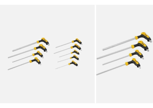 Jogo chave Allen Longa Cabo T Abaulada 10pçs 1,5-10mm VONDER