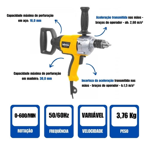 Furadeira Sem Impacto 5/8" Vonder FSV1050 220v Furadeira Sem Impacto 5/8" Vonder FSV1050 220v
