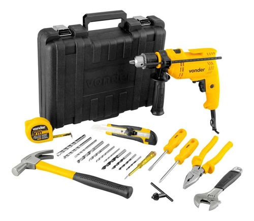 Furadeira com impacto 1/2" FIV519 220V jogo com 19 acessórios VONDER