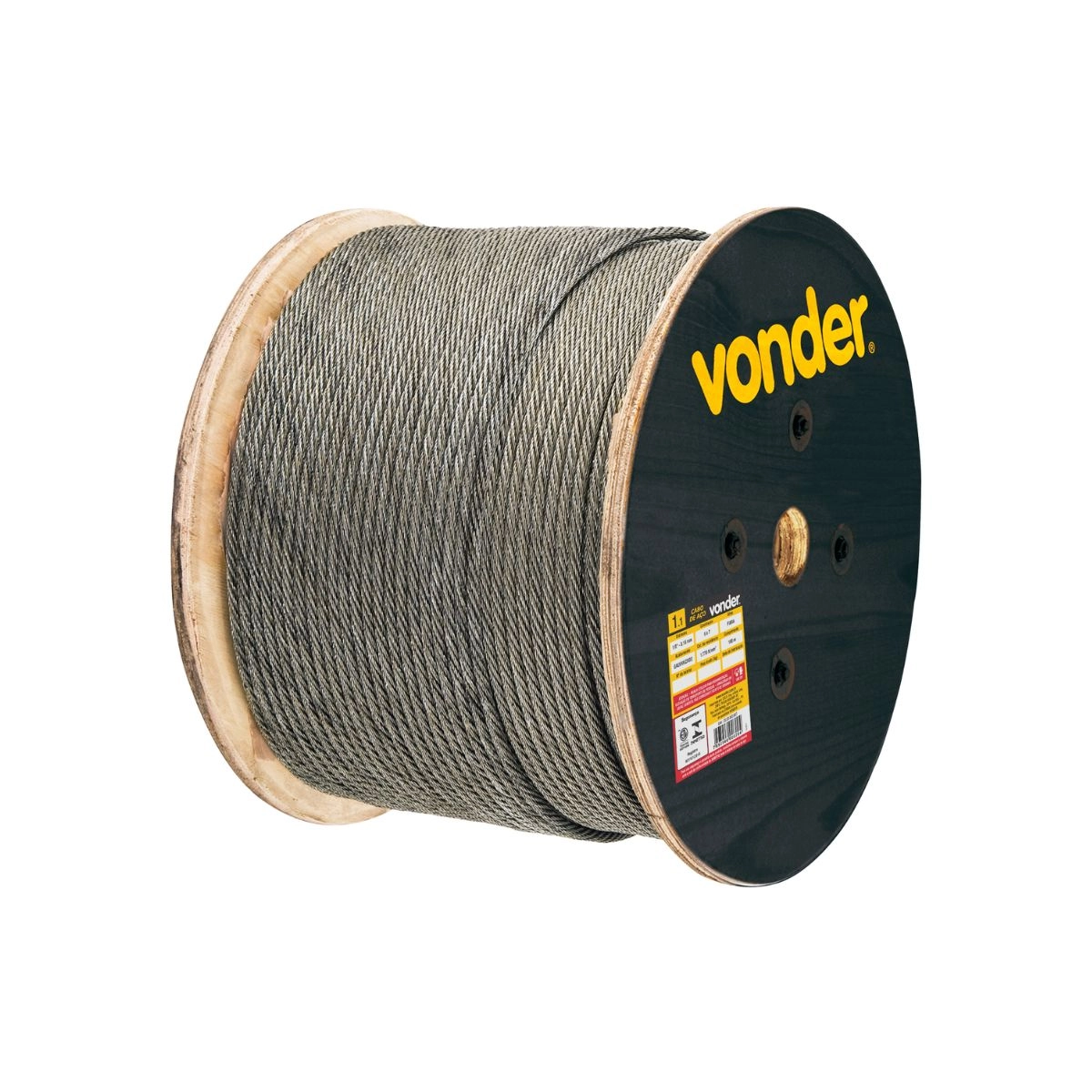 Cabo de Aço Galvanizado alma de fibra 3,18 mm - 1/8" VONDER Cabo de Aço Galvanizado alma de fibra 3,18 mm - 1/8" VONDER
