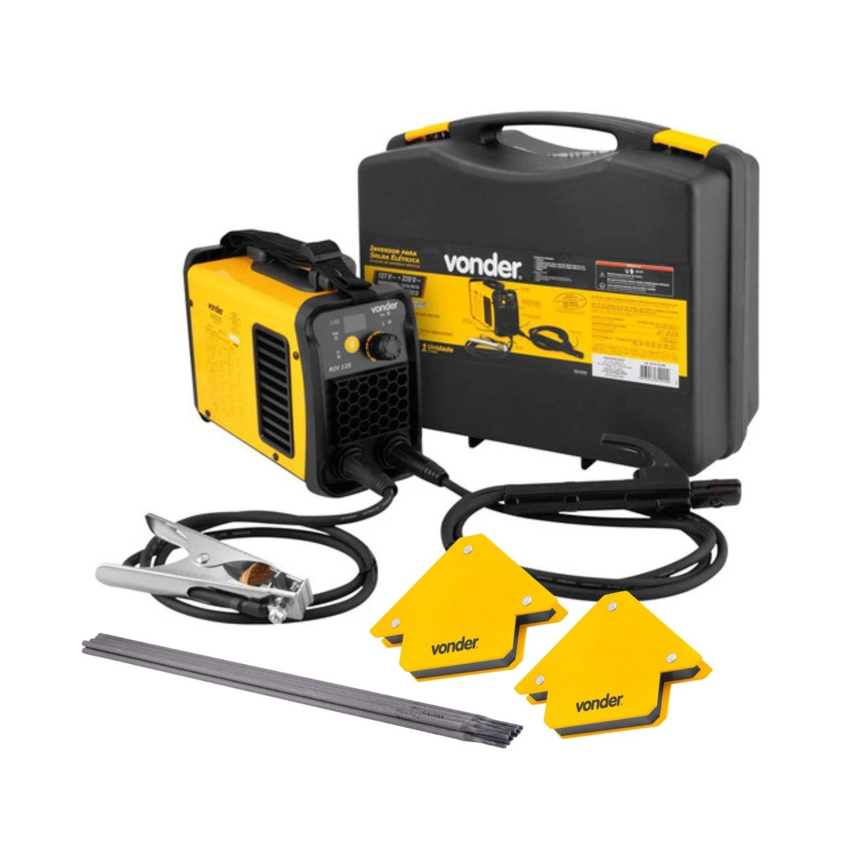 Maquina Solda RIV125 Bivolt + 2 Esquadros+ 1 Eletrodo VONDER