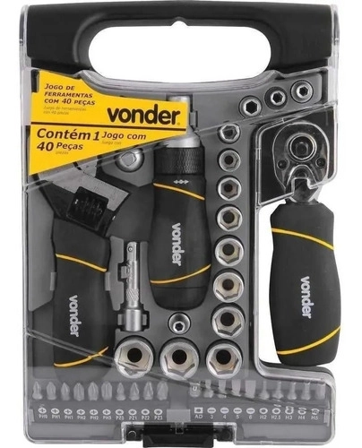 Jogo De Soquete E Ferramentas Vonder Com Catraca 40 Peças