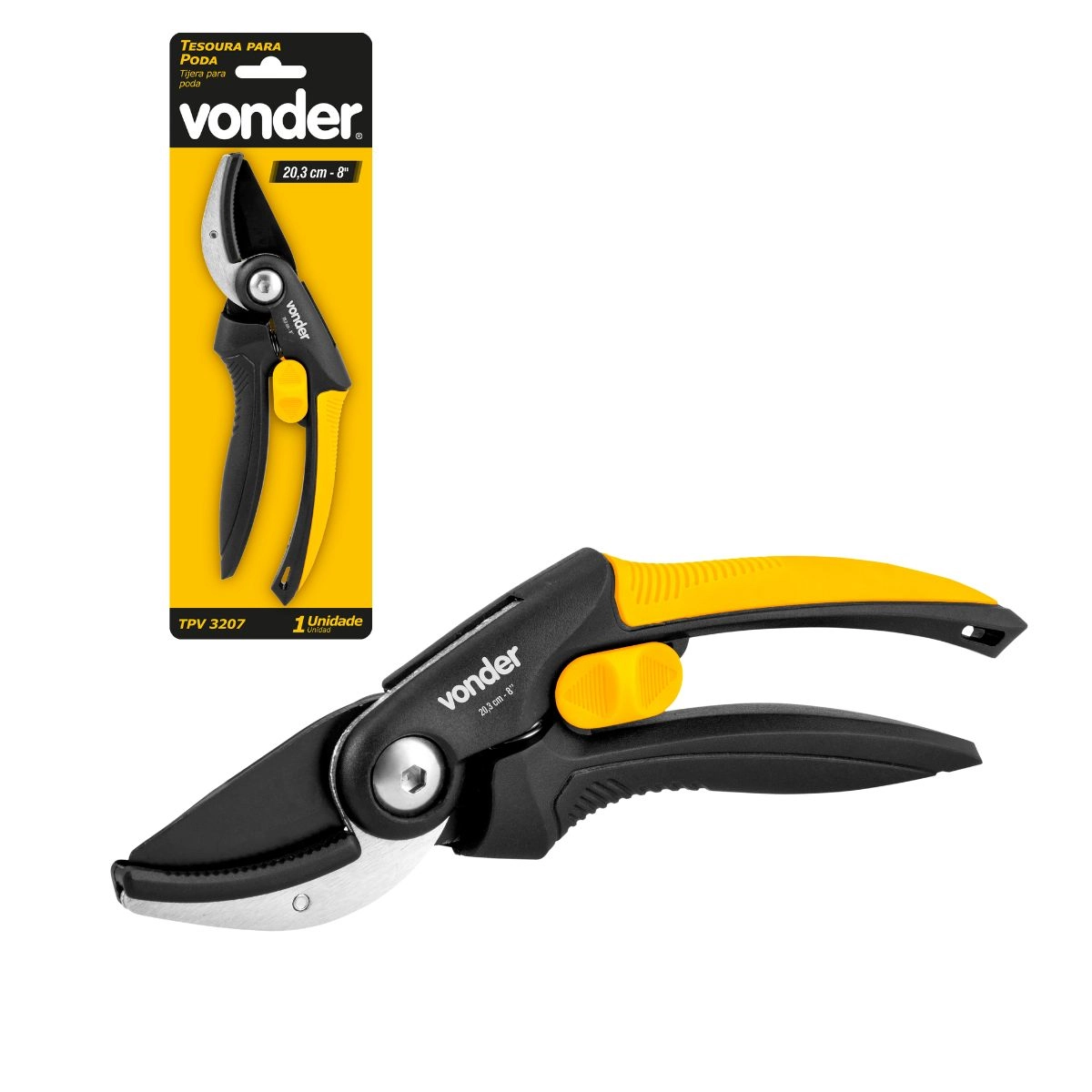 Tesoura para poda 20,3cm 8" profissional TPV3207 VONDER Tesoura para poda 20,3cm 8" profissional TPV3207 VONDER