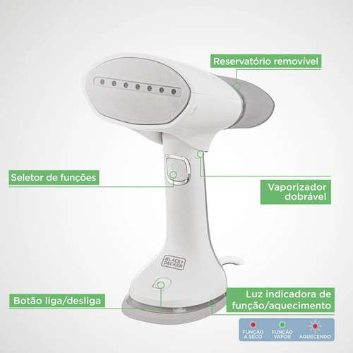 Ferro Vaporizador Portátil BDV3000 3 em 1 Black Decker Bivolt Ferro Vaporizador Portátil BDV3000 3 em 1 Black Decker Bivolt