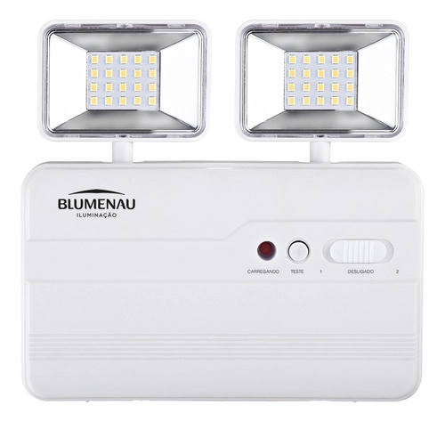 Kit 10 Luminária de Emergência LED Blumenau Iluminação 2 Faróis 2200 Lúmens Bivolt