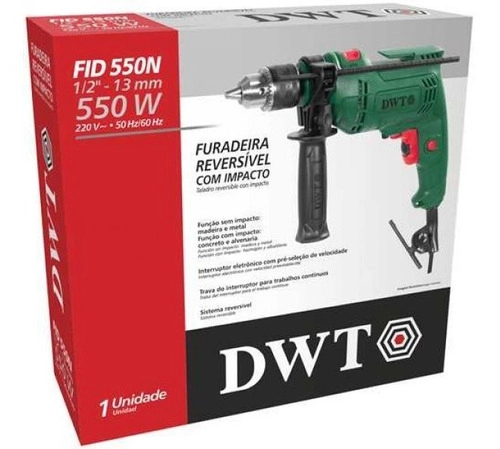 Furadeira com impacto 1/2" 550W FID550N DWT Furadeira com impacto 1/2" 550W FID550N DWT
