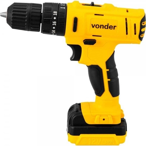 Parafusadeira/furadeira com impacto a bateria 12V fonte bivolt automática PFV120I VONDER Parafusadeira/furadeira com impacto a bateria 12V fonte bivolt automática PFV120I VONDER