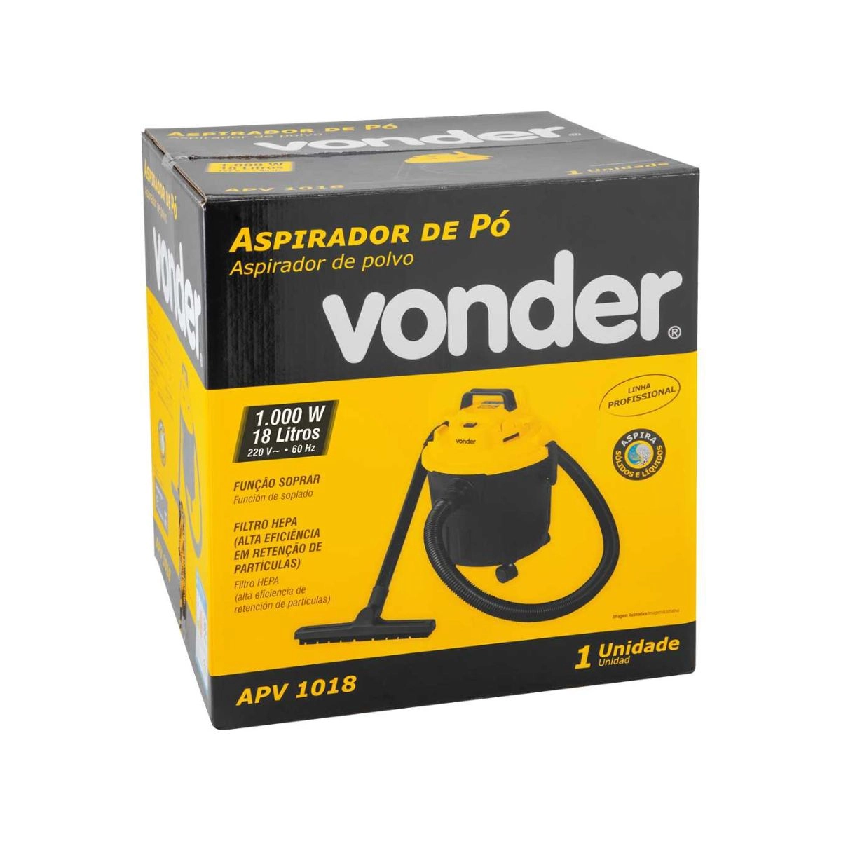 Aspirador de Pó e Líquidos 1000W APV1018 VONDER Aspirador de Pó e Líquidos 1000W APV1018 VONDER