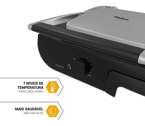 Grill 7 Níveis de temperatura 1500W PGR31 Philco Grill 7 Níveis de temperatura 1500W PGR31 Philco
