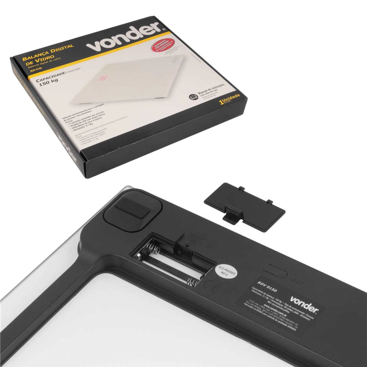 Balança digital de vidro 150 kg BDV0150 VONDER