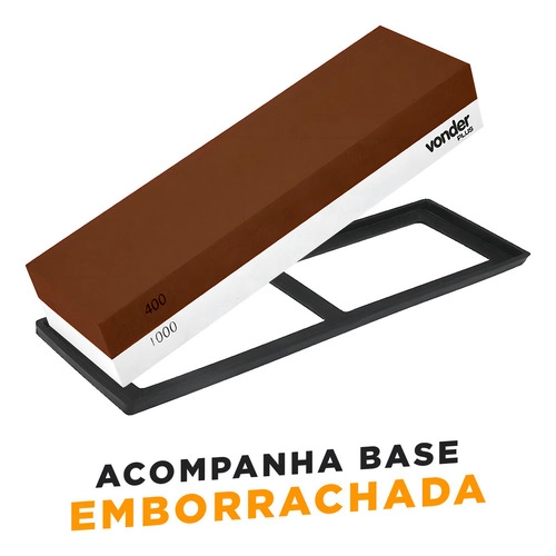 Pedra para afiar 6"dupla face retangular VONDER PLUS Pedra para afiar 6"dupla face retangular VONDER PLUS
