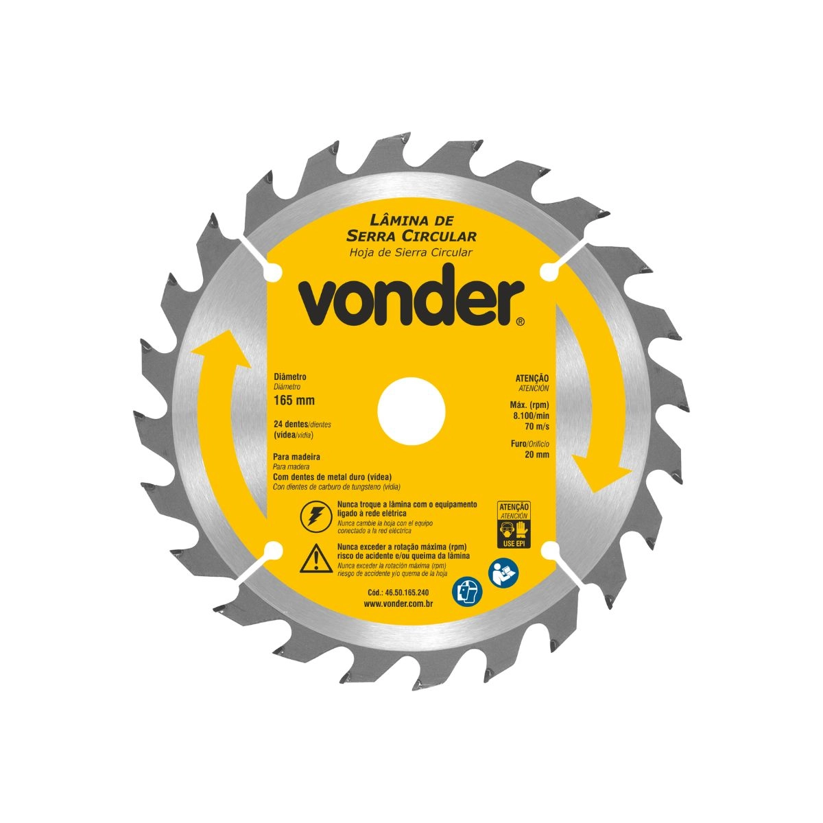 Lâmina de serra circular com 24 dentes VONDER