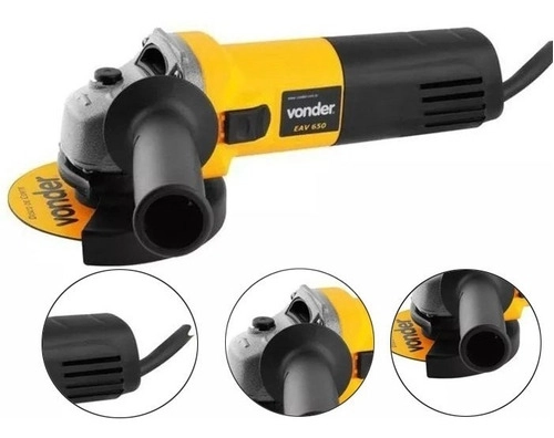 Esmerilhadeira Angular 4.1/2" EAV650 C/3 Discos Vonder 