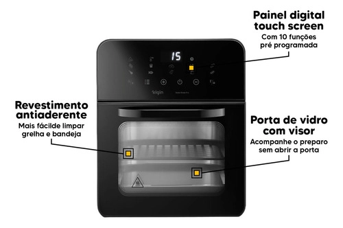 Fritadeira Air fryer Forno 10 Litros ELGIN Fritadeira Air fryer Forno 10 Litros ELGIN