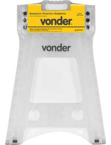 Banqueta plástica dobrável branca altura 450 mm VONDER