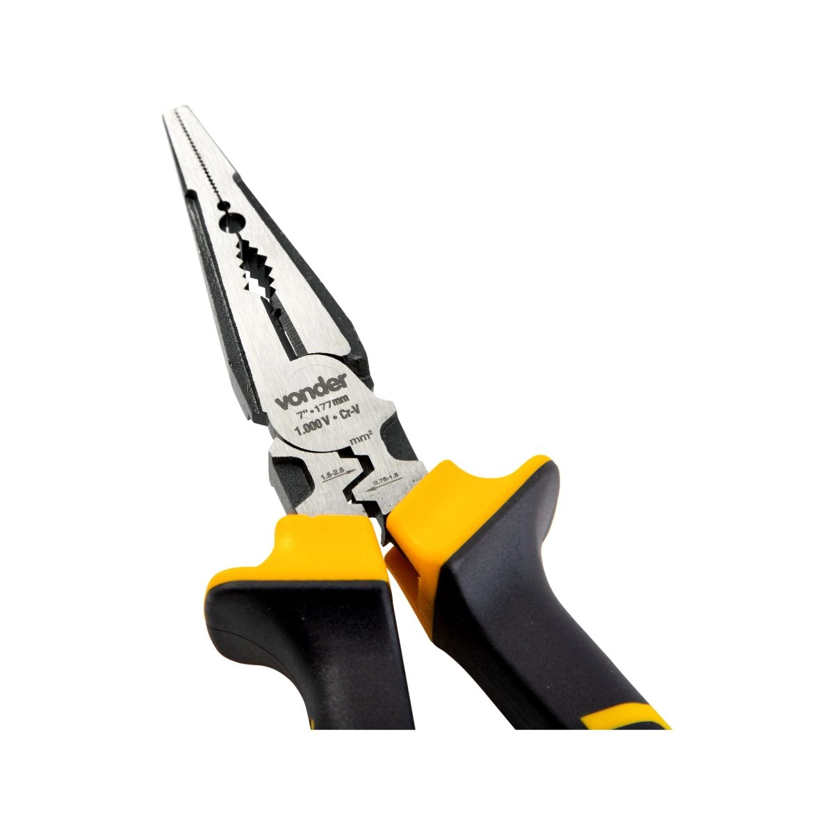 Alicate bico meia-cana reto 7" para eletricista VONDER Alicate bico meia-cana reto 7" para eletricista VONDER