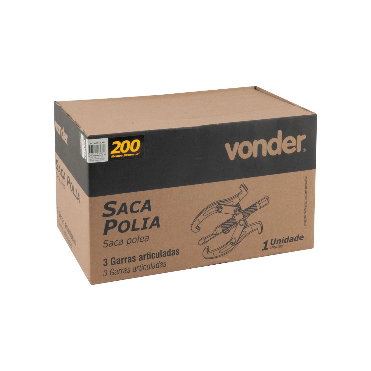 Saca-polia com 3 garras articuladas 200mm VONDER Saca-polia com 3 garras articuladas 200mm VONDER