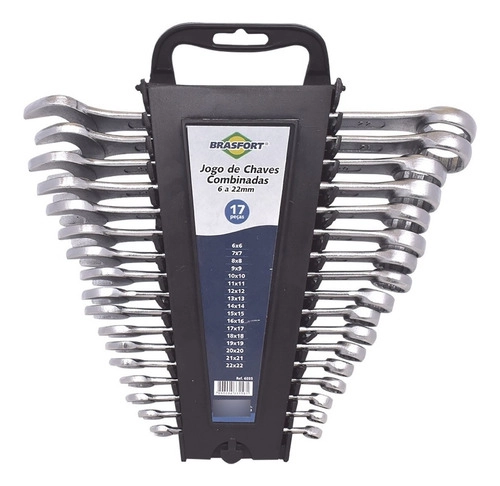 Chave Combinada 6mm a 22mm C/17Pçs BRASFORT