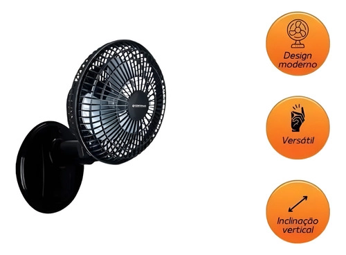 Ventilador Mini Turbo 20CM PRETO/ PRATA Ventimais