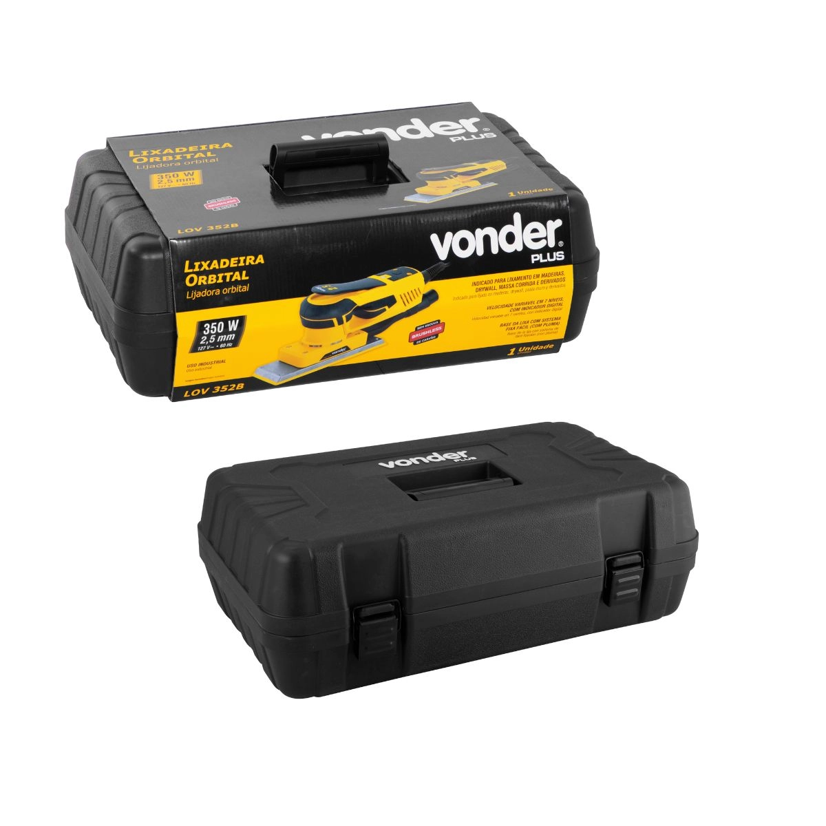 Lixadeira orbital 2.5 motor brushless 350W LOV352B VONDER