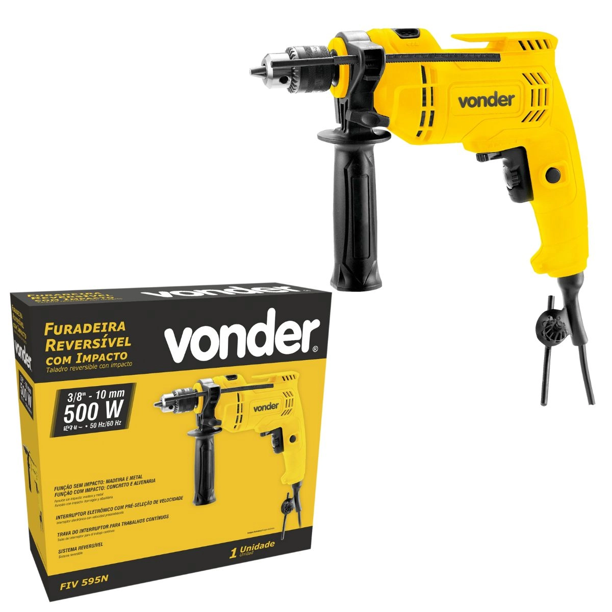 Furadeira Impacto 3/8 FIV595N Vonder Furadeira Impacto 3/8 FIV595N Vonder