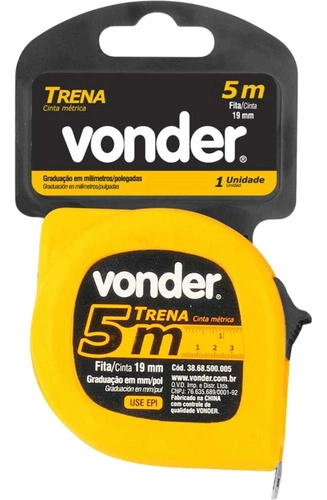 Kit Vonder - 6 Trenas de Bolso 5M de Aço Vonder Kit Vonder - 6 Trenas de Bolso 5M de Aço Vonder