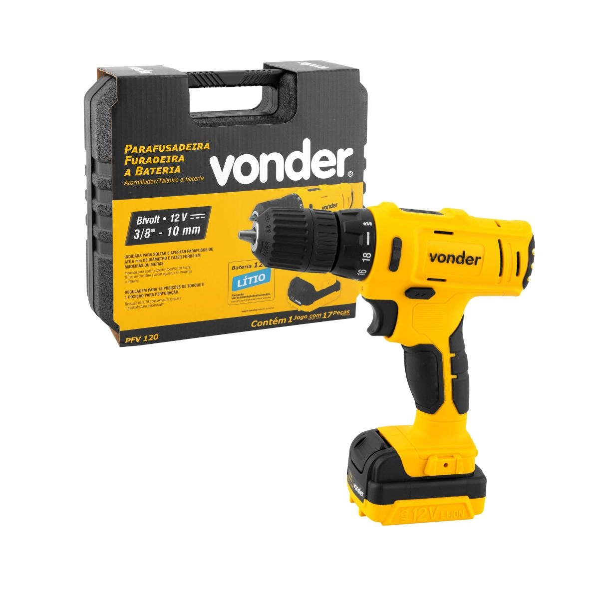 Kit Limpeza LAV1300 110V Parafusadeira e Escovas Vonder Kit Limpeza LAV1300 110V Parafusadeira e Escovas Vonder