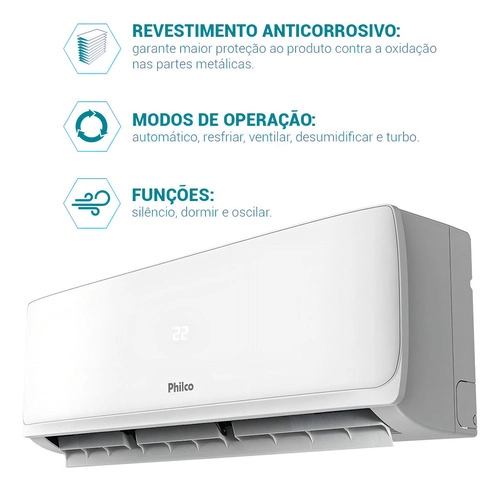 Ar Condicionado Split Hi Wall Inverter 18000 BTUs PAC18FB Frio Philco 220V
