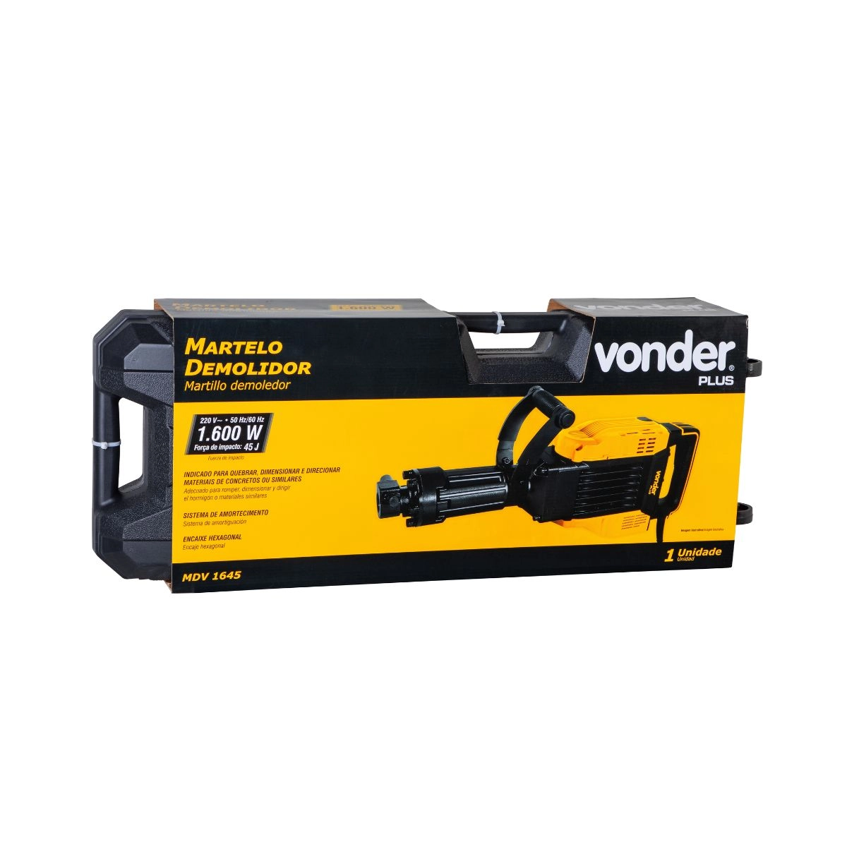 Martelo demolidor 1.600W 45 joules MDV1645 220V VONDER PLUS Martelo demolidor 1.600W 45 joules MDV1645 220V VONDER PLUS