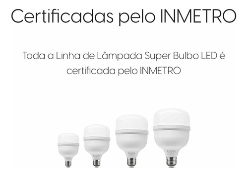 Lâmpada Super Bulbo E27 50W Led 6500K Bivolt Elgin Lâmpada Super Bulbo E27 50W Led 6500K Bivolt Elgin