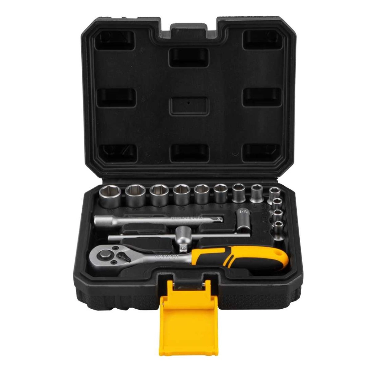 Jogo de soquetes sextavados c/encaixe e catraca 16pçs VONDER