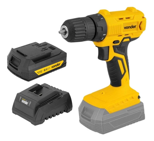 Kit Vonder - 1 Parafusadeira Furadeira IPFV1851 + 1 Bateria IBV1802 2 Ah + 1 Carregador ICBV1805 VONDER