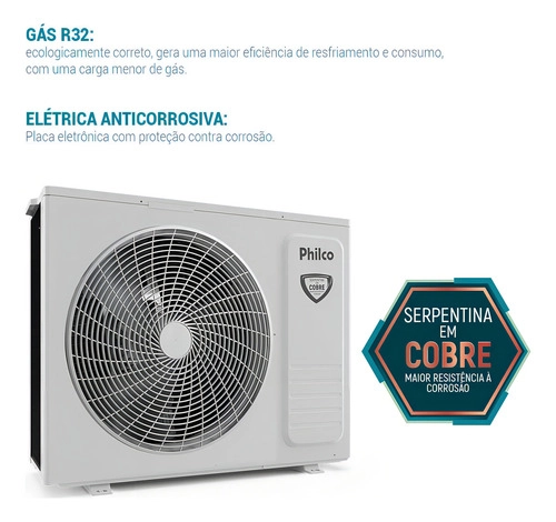 Ar Condicionado Split Hi Wall Inverter 18000 BTUs PAC18FB Frio Philco 220V