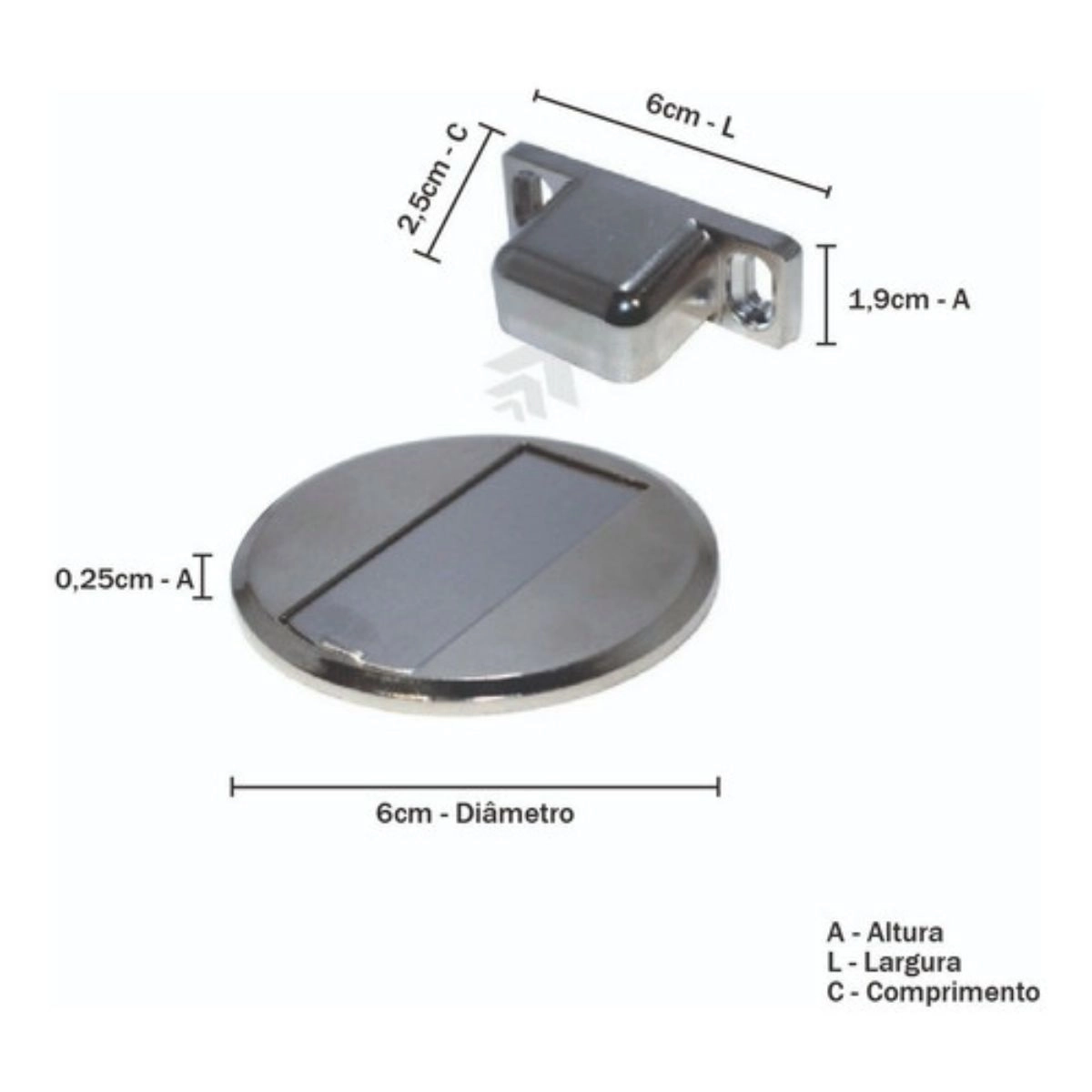 Kit 4 Prendedor Trava De Porta Batente Magnetico Slim Aço Cromado Bwinx Kit 4 Prendedor Trava De Porta Batente Magnetico Slim Aço Cromado Bwinx