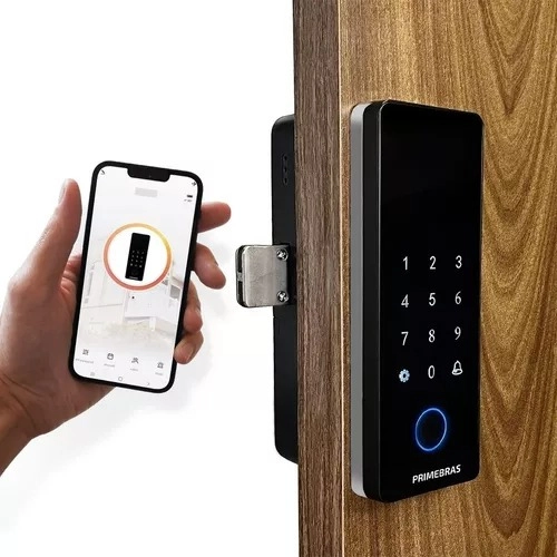 Fechadura Biometrica Athenas Madeira Bluetooth PRIMEBRAS