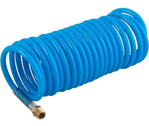 Mangueira tubo poliuretano azul espiral conector 1/4" NPT macho 5,0mm x 8,0mm com 5,0m VONDER
