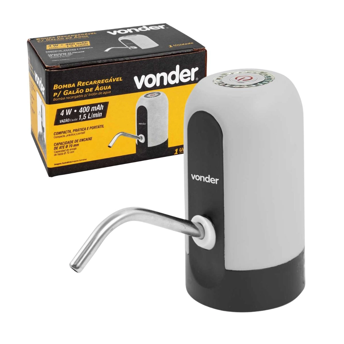 Bomba recarregável para galão de água VONDER Bomba recarregável para galão de água VONDER