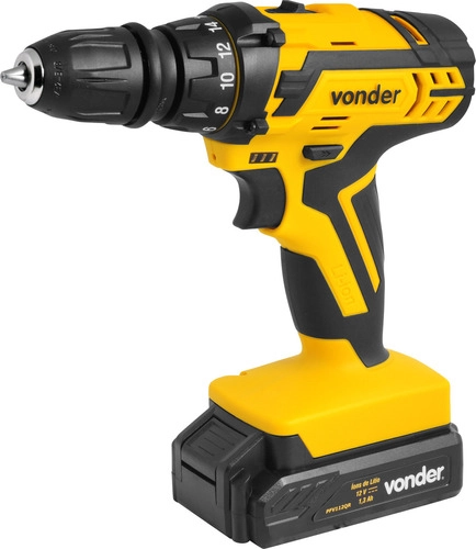 Parafusadeira/furadeira a bateria 12V fonte bivolt automática PFV112QR VONDER