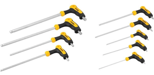 Jogo chave Allen Longa Cabo T Abaulada 10pçs 1,5-10mm VONDER