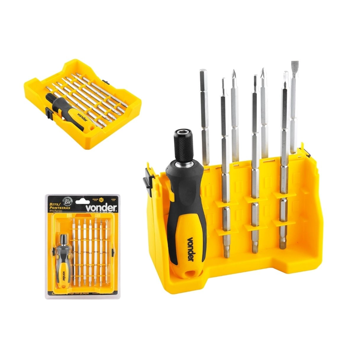 Jogo de bits/ponteiras c/ 8pçs longo duplo Sextavado VONDER 