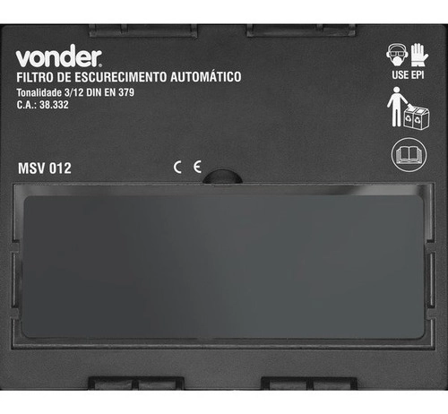 Máscara para solda com escurecimento automático tonalidade 12 MSV012 VONDER Máscara para solda com escurecimento automático tonalidade 12 MSV012 VONDER