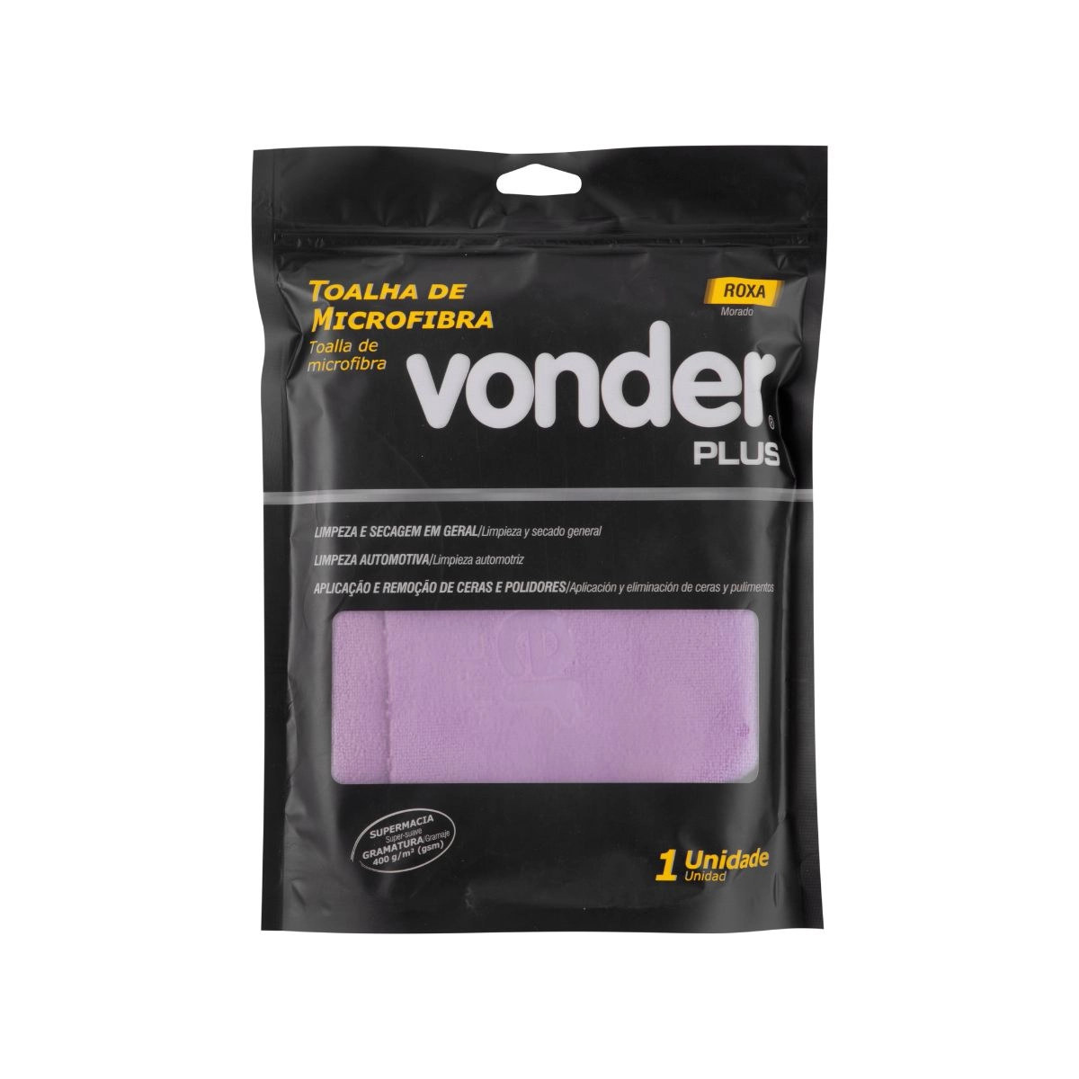 Toalha de microfibra 40cmx60cm 400 g/m² VONDER PLUS Toalha de microfibra 40cmx60cm 400 g/m² VONDER PLUS
