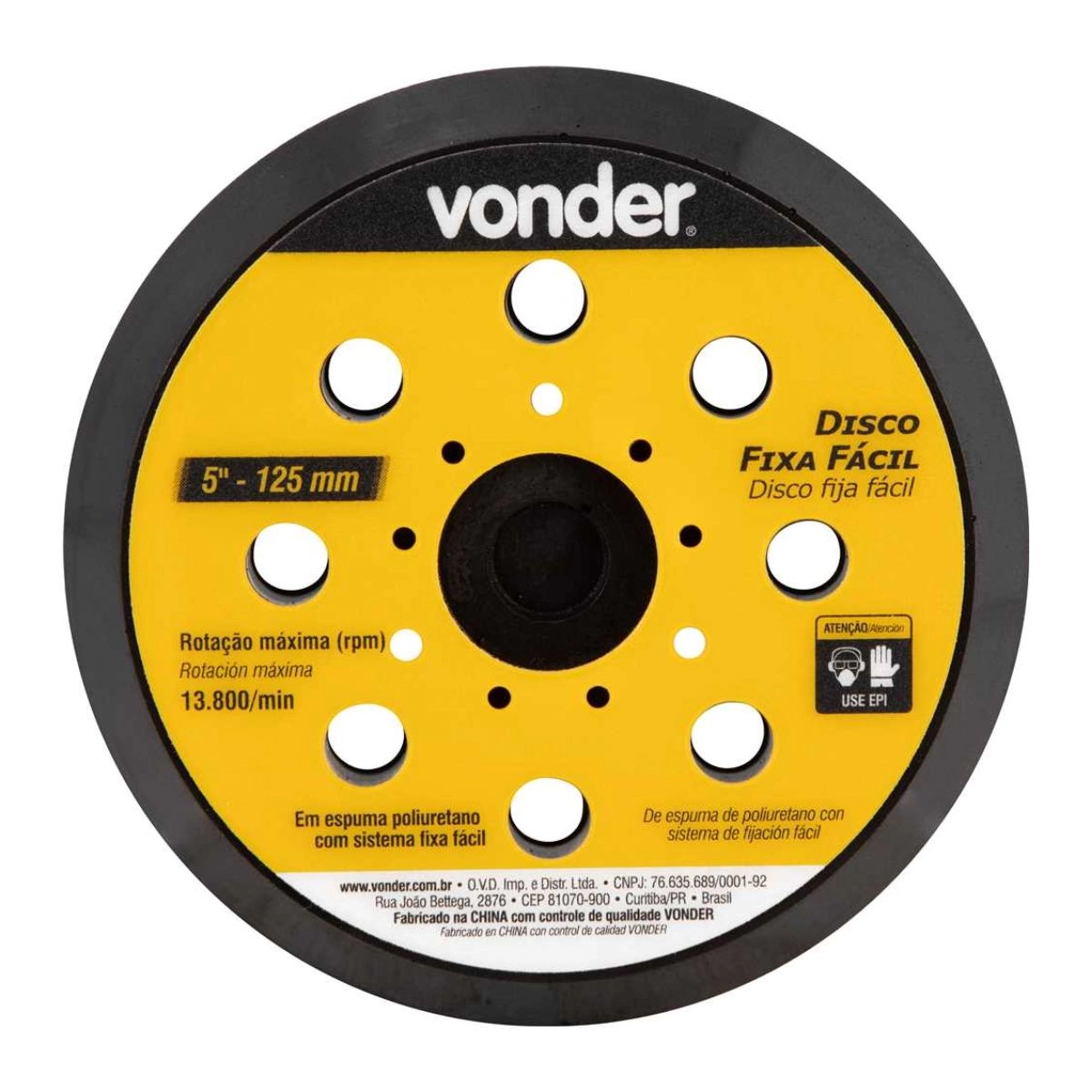 Disco com sistema fixa fácil 125mm VONDER