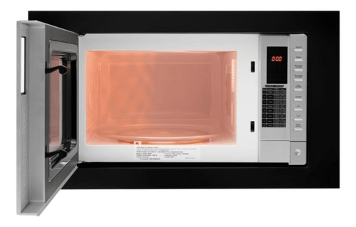 Microondas De Embutir Fit Line Moldura Preta 25 Litros Fischer