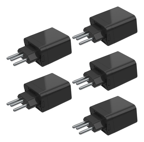 Kit 5 Plug Protetor (DPS) Qualitronix 10A 3 Pinos Preto