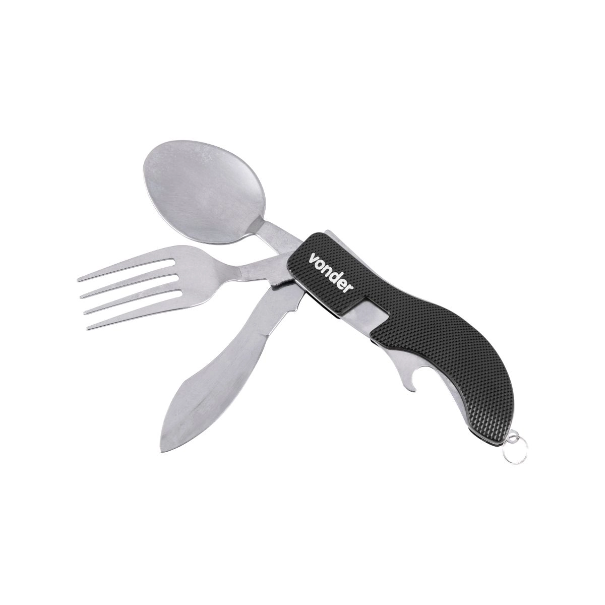 Canivete multiuso em aço inox com talheres 4 em 1 VONDER Canivete multiuso em aço inox com talheres 4 em 1 VONDER