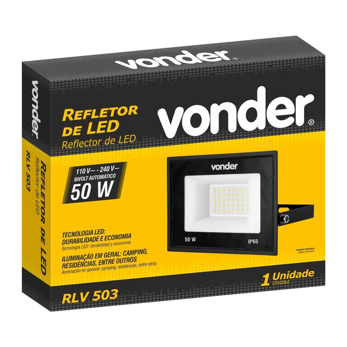 Refletor de LED 50W RLV503 VONDER Refletor de LED 50W RLV503 VONDER