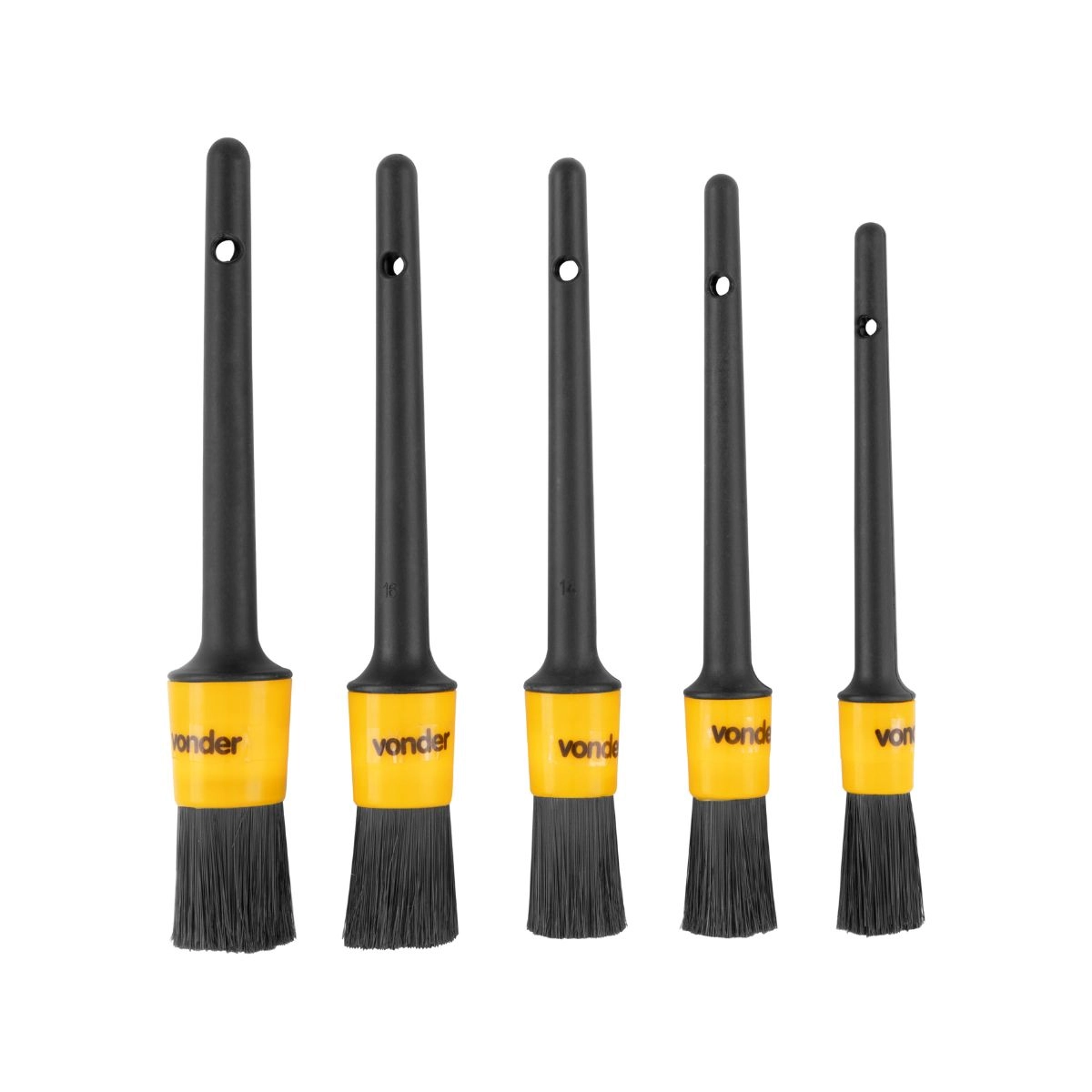 Jogo de pincéis detalhamento automotivo com 5 peças VONDER